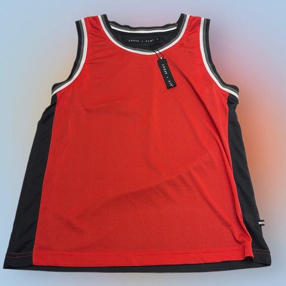 EDGAR ASH Men’s XL Red Black Basketball Style Tank Top - Picture 2 of 3